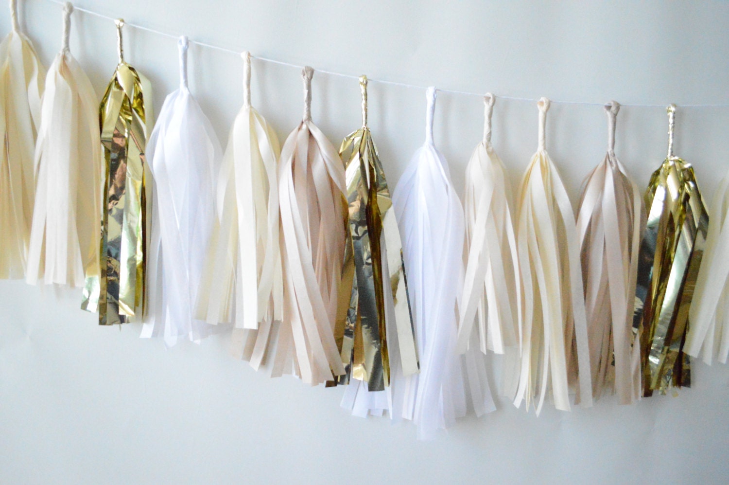 Champagne Fizz Nude 27 Sparkle & Shine Tissue Tassel Garland