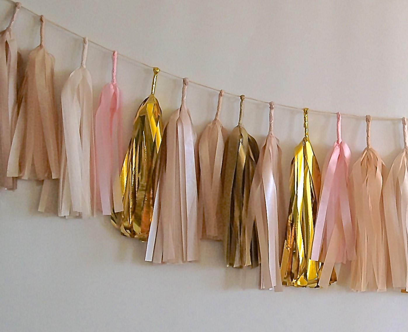 Vintage Inspired Champagne Kisses 27 Sparkle & Shine Tissue Tassel Garland