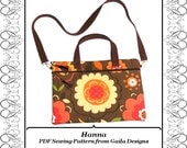 PDF Sewing Pattern Laptop, netbook, notebook, case cover with pocket zipper handles and shoulder strap fully lined "Hanna"