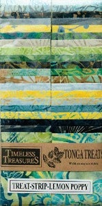 Tonga Treats Lemon Poppy BATIK strips