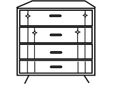 Mid Century Inspired Star Designer Dresser