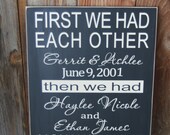 First we had each other, now we have everything board- customizable Home decor with vinyl lettering