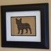 Handmade Stenciled French Bulldog Silhouette Burlap Pillow-Insert Included