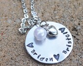 Hand Stamped Mama Jewelry - Around my Loves Necklace -Personalized , Customized Jewelry-