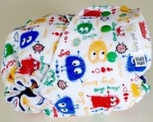 Fitted Diaper in Ooga Booga - MighT NighT - OS 12lbs-35lbs - serged royal blue, red, kelly green cv