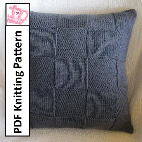 PDF KNITTING PATTERN Simple Squares 20 x 20 pillow cover