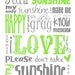 You Are My Sunshine Subway Art Digital PRINTABLE 8x10 JPEG File Multiple Colors Available