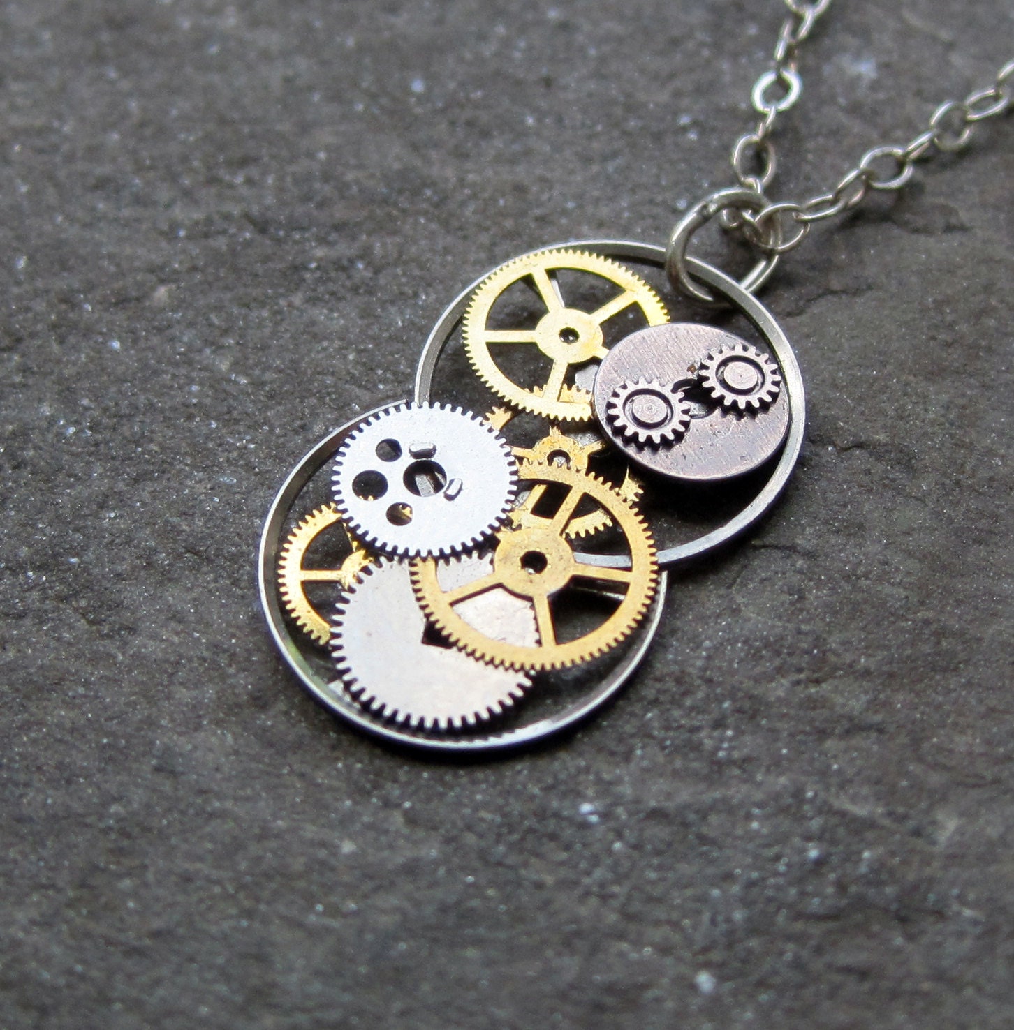 Clockwork Pendant "Infinite" Intricate Mechanical Watch Gear Necklace Elegant Wearable Art Sculpture Not Quite Steampunk