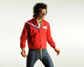 60s vintage flying jacket red spring windbreaker mod striped flight apparel pilot small
