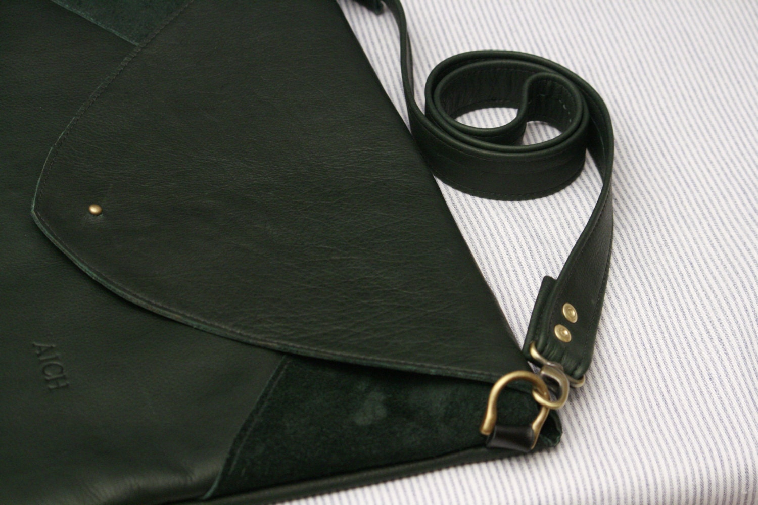Large Leather Envelope Tote Bag with Cell Phone Pocket - Customize