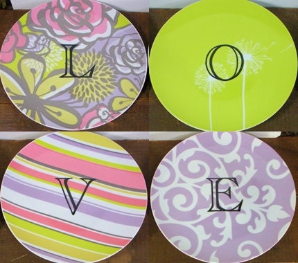 Decorative plate / wall hanging / wall display / wall plate decor / wall art / inspirational words on plates / upcycled