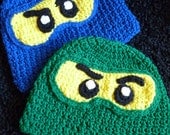 Ninja lego ninjago inspired crochet hat i can knit too 0-toddler
