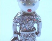 Vintage Girl Brooch Glitter Brooch Vintage Boy Pin Vintage Kawaii Brooch Girl Silver Brooch Child Silver Pin Confetti Brooch Glitter Pin