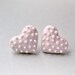Purple heart - polka dotted, handmade ceramic stud earrings - lavender posts -pastel colors - love heart Etsy UK