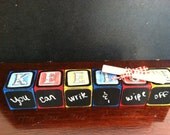 Custom Alphabet Blocks with Aged Look and Chalkboard