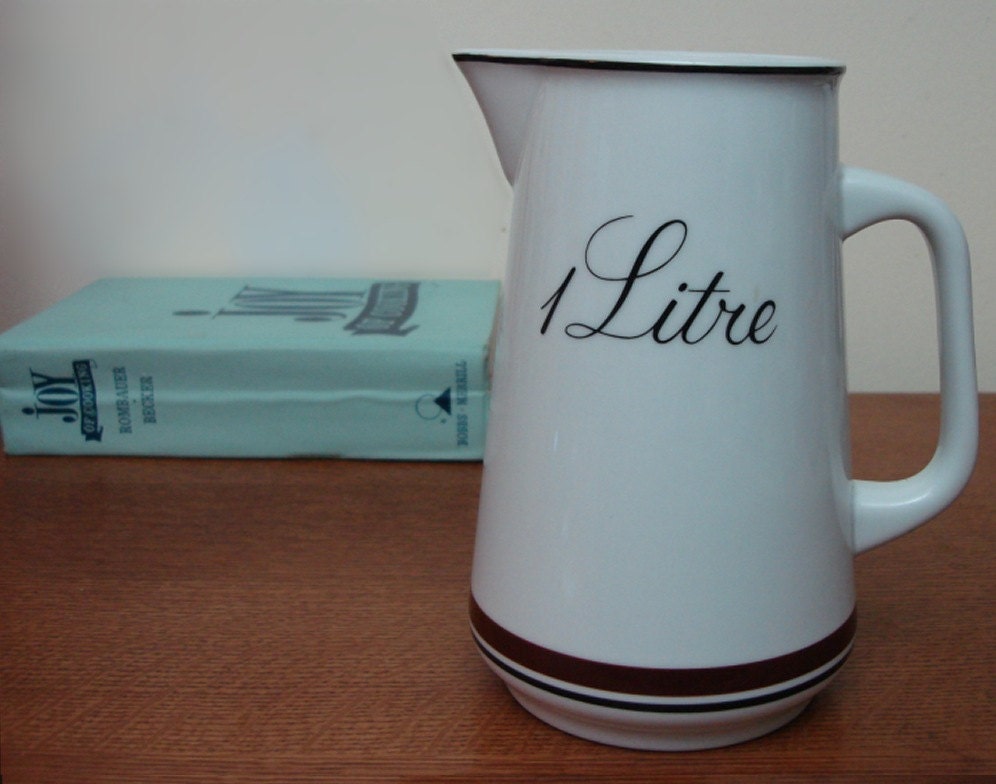 Vintage Graphic 1 LITRE Pitcher SPAL 1960s Scandinavian Modern