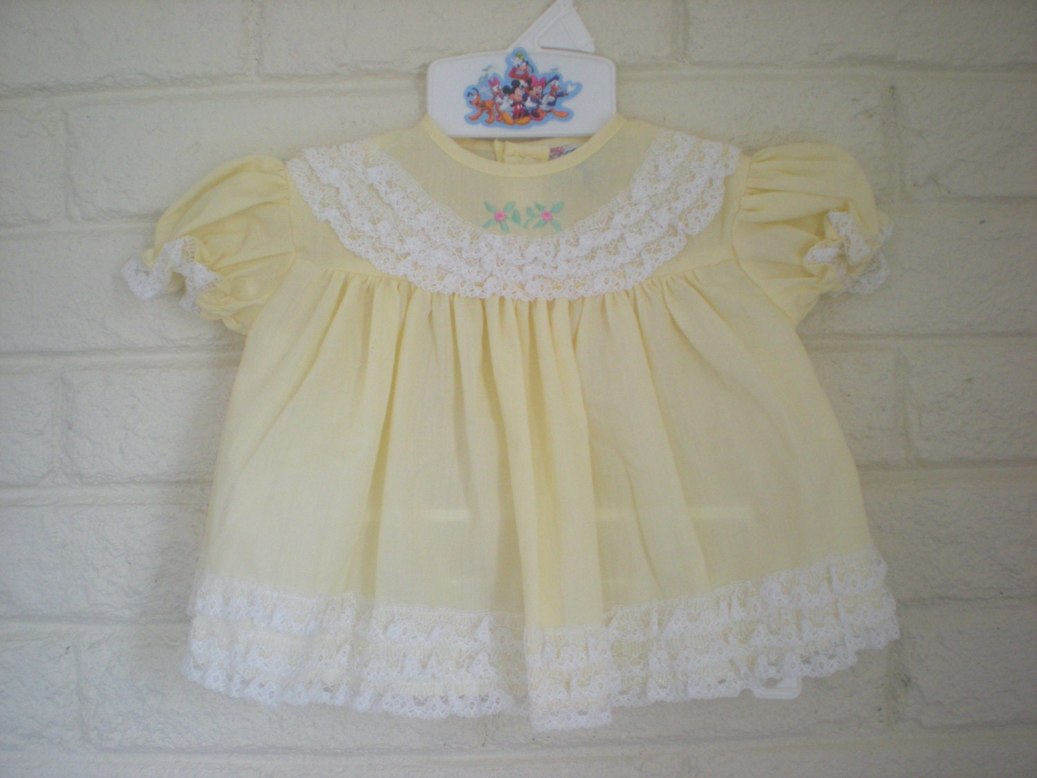 Yellow Dress with Ruffle Back and Tons of Lace, Size 9 months