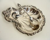 vintage 60s 2 pc Silverplated Shell Dish and Spoon Countess International Silver Company Deepsilver 6248