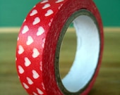 Washi Tape  -Red Hearts  -15mm x 10m - Valentine Washi Tape