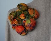 Extraordinary shibori hand felted brooch