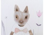 Original Painting, Acrylic Painting, Children's Art, Bunny Rabbit, Girl, Nursery Art, Baby, Cute, Kids Art - The Spring Bunny