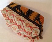 kantha quilt dopp kit cosmetic bag