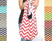 Chevron Bag. Over Shoulder Purse. Mom Bag.12 Chevron Fabric Choices. Reversible Purse. Mix n Match Pantone Colors Chevron and Solids.