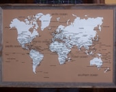Giant Organic Style Literary Map Print Poster - 24x36 - Wheat Tan