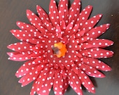 Red White Polka Dots Gerber Daisy Flower Hair bow Hair clip Hair Accessories