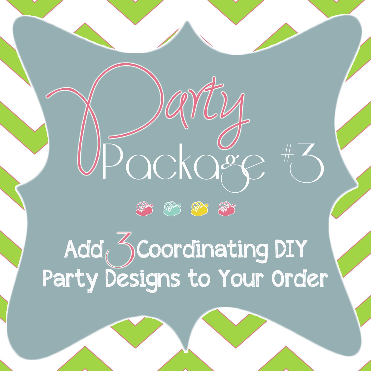 Party Package 3 - Add Any 3 Coordinating Printable Party Items to your Invitation Order - Il_170x135