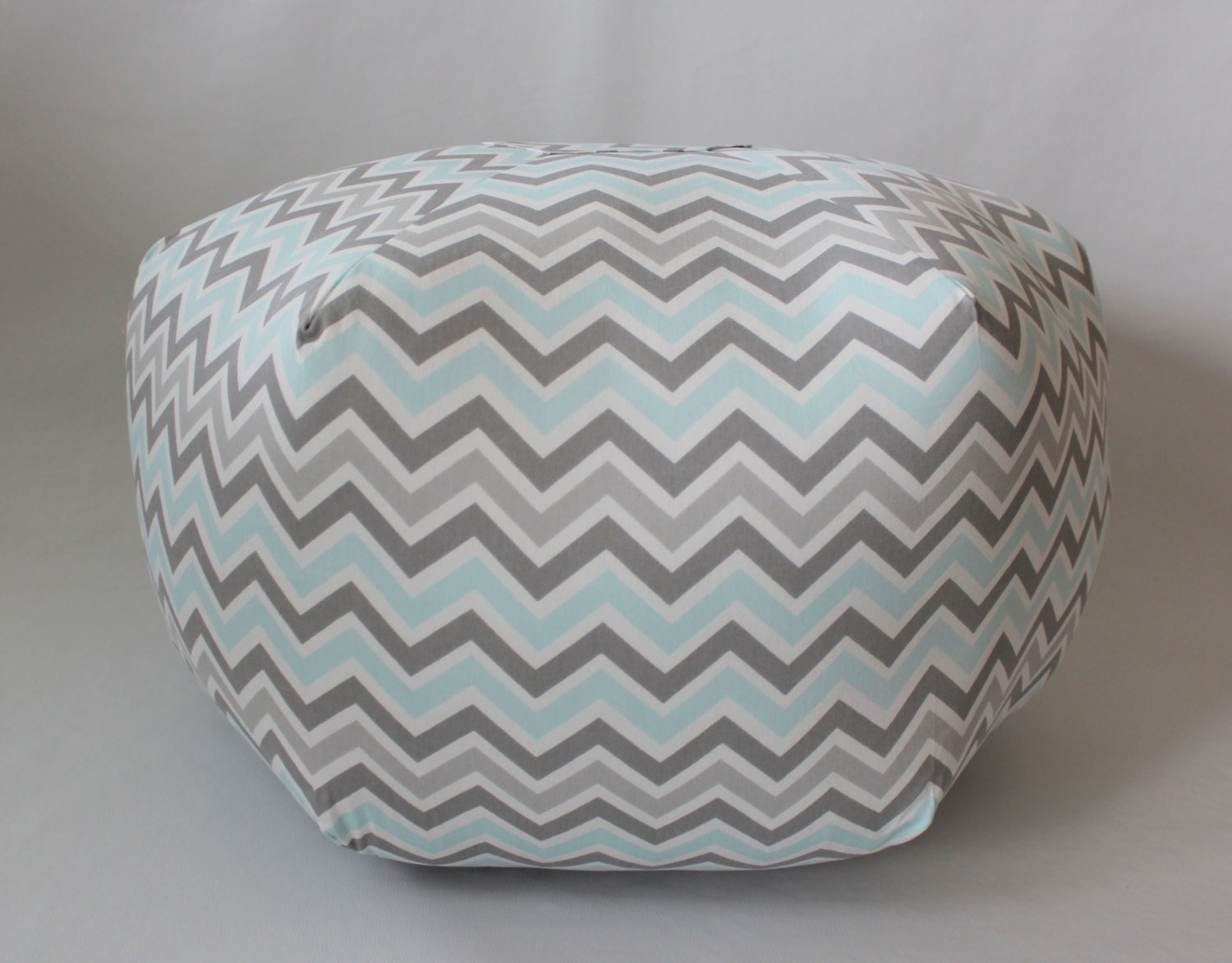 24" Pouf Ottoman Floor Pillow Zoom Zoom Grey Mist Blue
