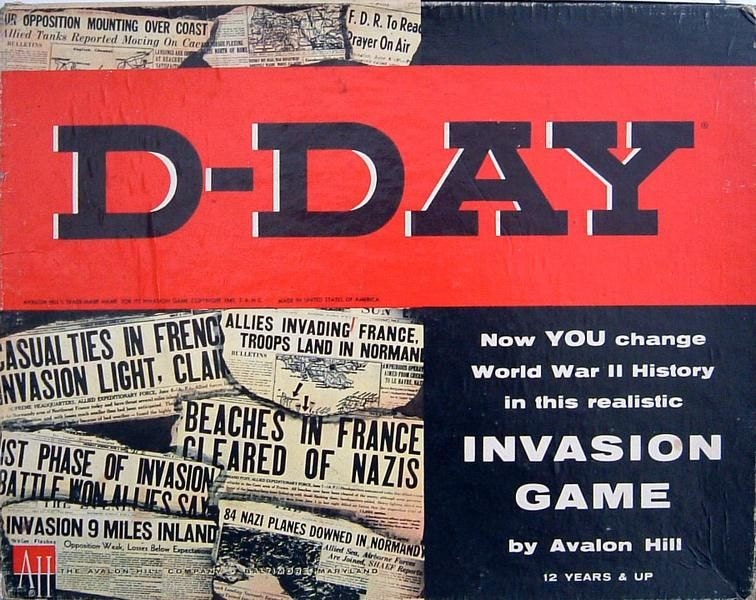 DEADSTOCK Rare 1961 D-Day WWII World War 2 classic board Game Avalon Hill Military Game Invasion of Europe Fun Strategy Game