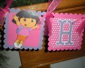 Birthday Banner Dora the Explorer Happy Birthday Matching Pom Poms Available