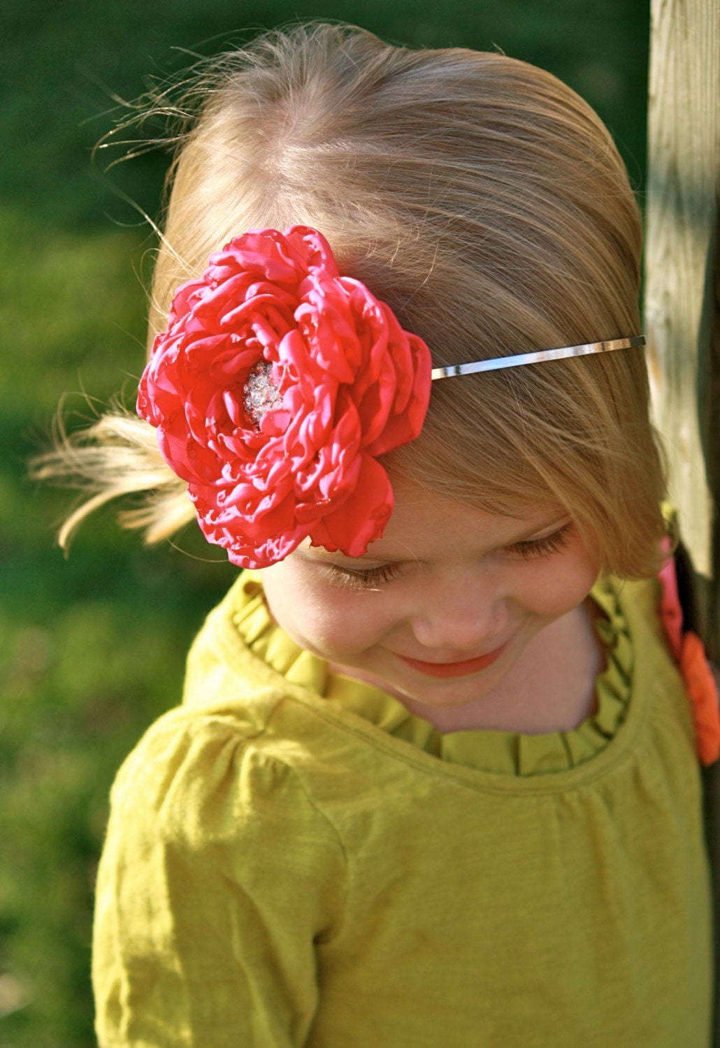 Custom Flower Headband - Hot PInk Flower Girl Headband - Bridesmaid Headband - Pick your Favorite Color