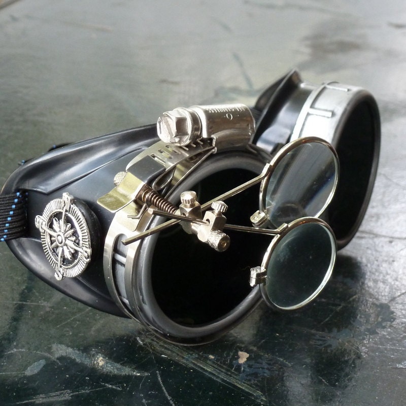 Victorian Steampunk goggles aviator victorian welding biker eye cup--scg