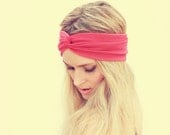Coral Turban headband  - twist turban head wrap, knot headband, turban, urban turban, headband turban, boho, summer, spring