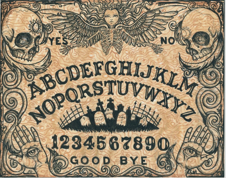 Ouija Board stretched canvas print 11x14