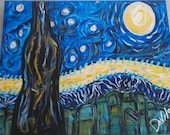 Enchanted Night acrylic painting direct from artist signed on 16x20 canvas