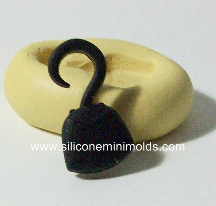 Pirate hook mold 955 - silicone mold, craft mold, porcelain mold, jewelry mold, food mold, pop up mold, clays mold, flexible mold