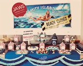 Summer Beach Party - Jaws Party - Shark Attack Party - Printable Birthday Party Dessert Table Decorations - FULL SET