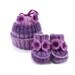 Knitted Baby Hat and Booties - Violet, 6 - 12 month