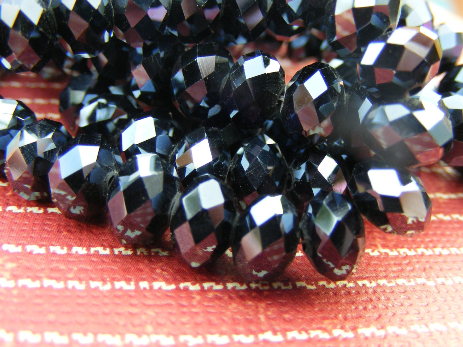 STEEL BLUE . faceted chinese crystal glass bead . 8mm x 5mm . gunmetal . 36 ea