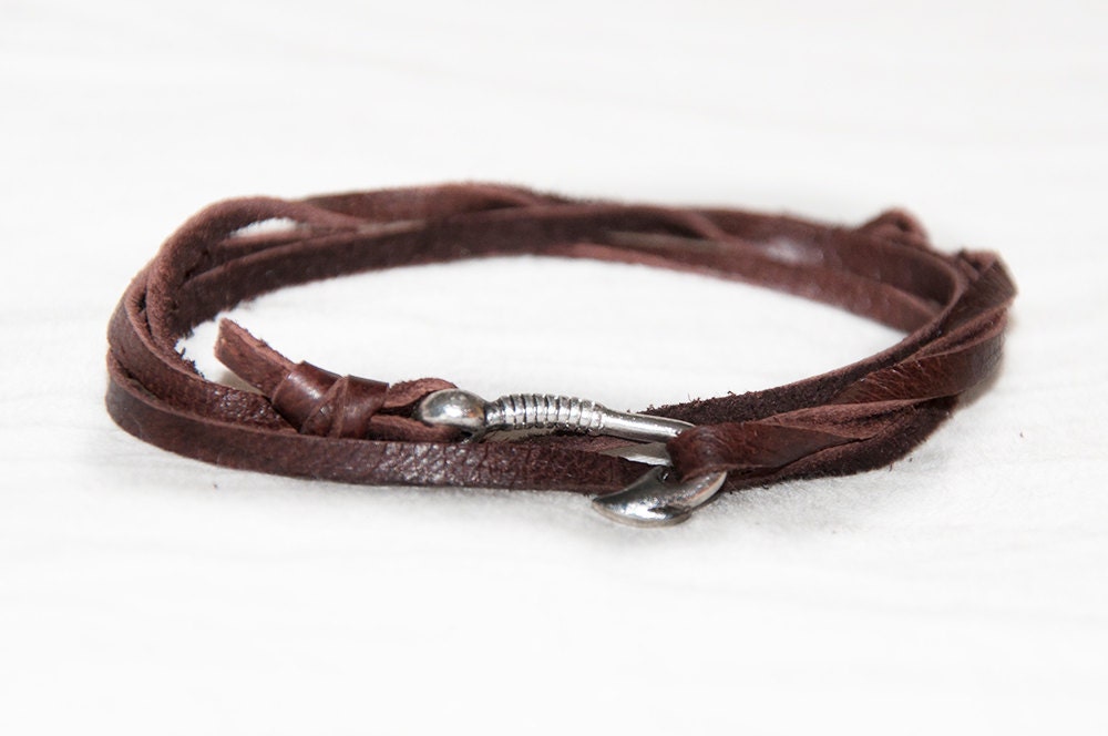 Fish Hook - Brown Leather