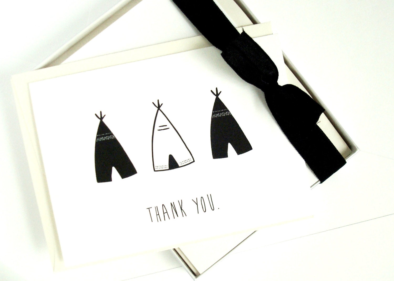 Tee Pee Thank You Cards- Set of 8 blank note cards.