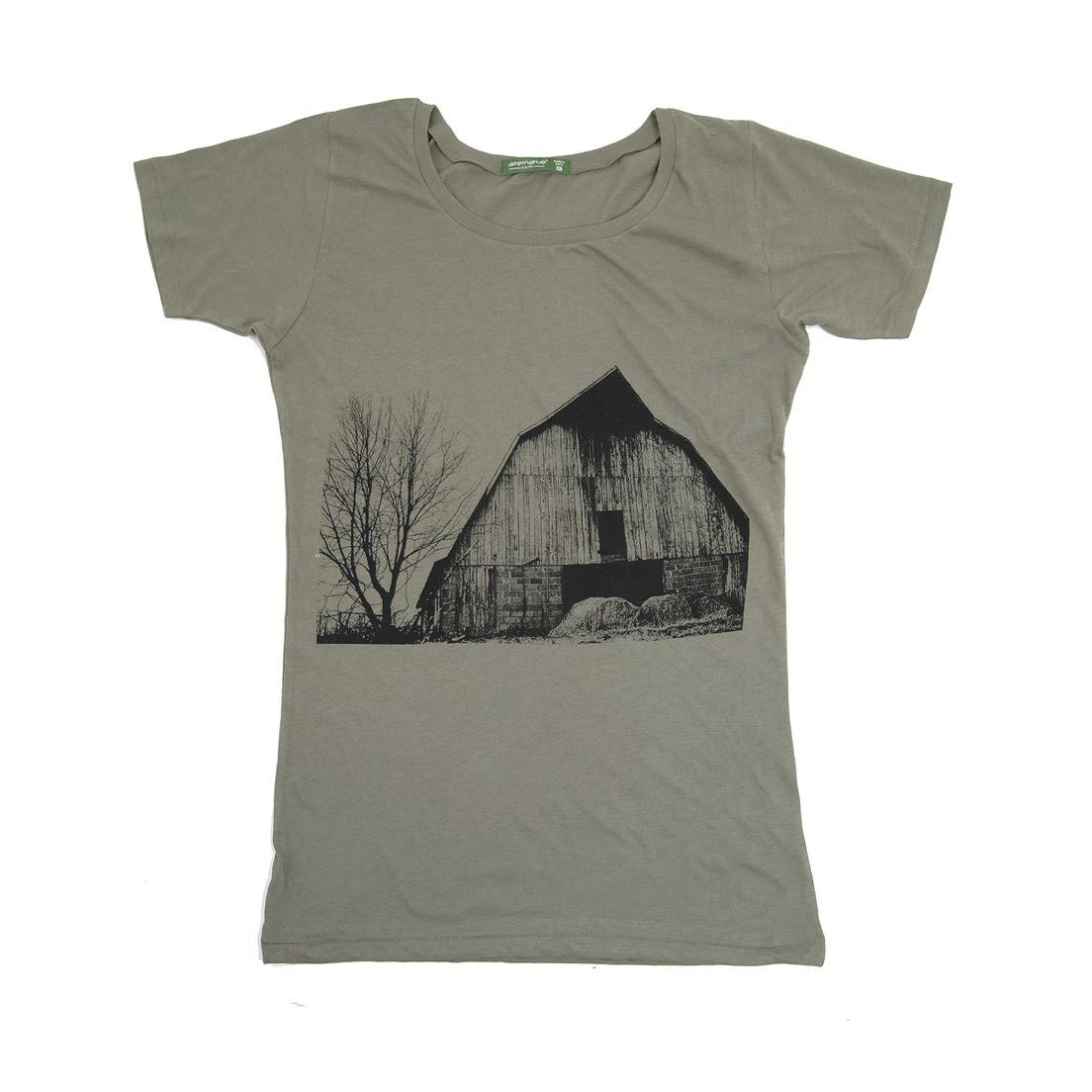 BARN scoop shirt. organic cotton. moss green.