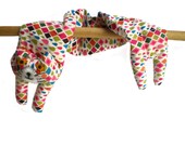 Flat Cat Rice Heat Cold Pack Microwavable for Neck Head Shoulders Pink Blue Green & Orange on White Cat