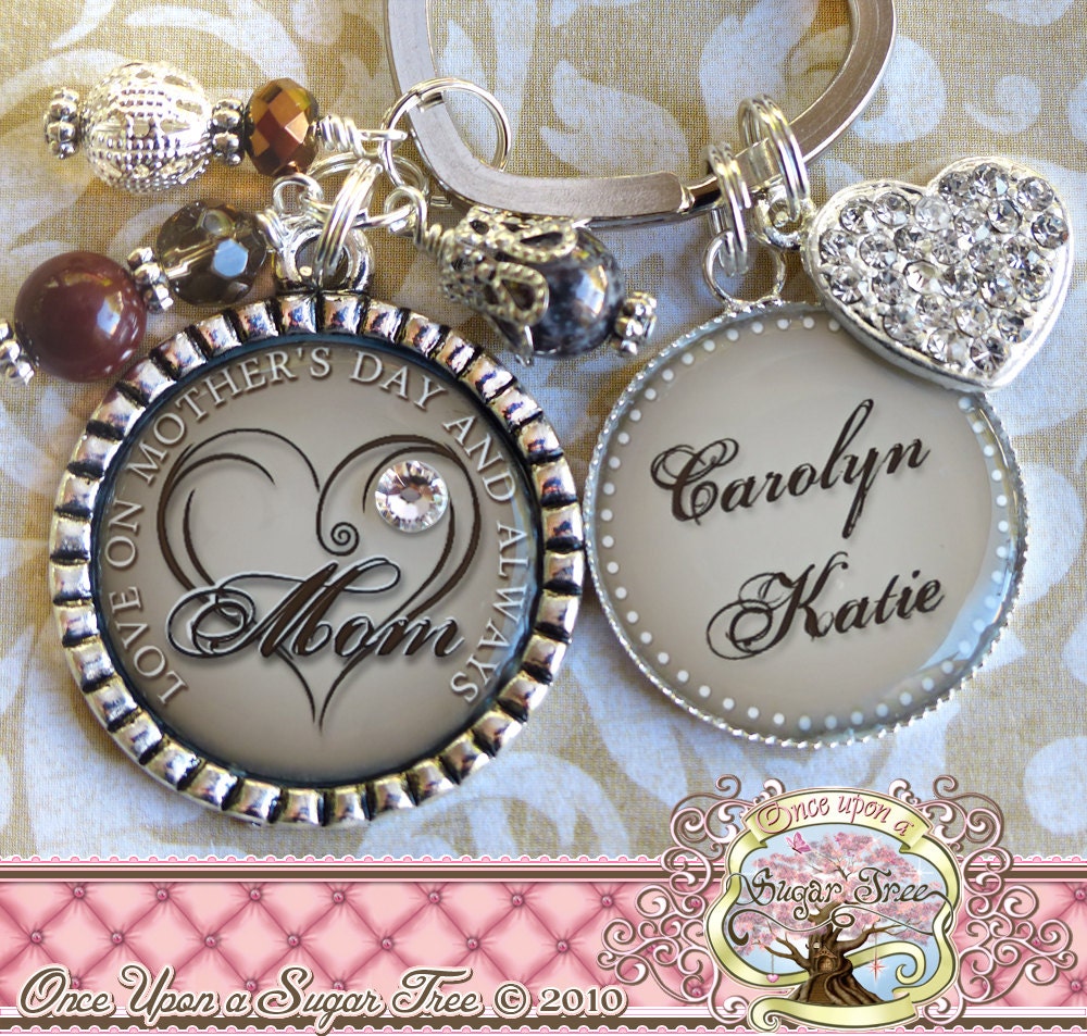 Personalized MOM Keychain Bottle cap (or Necklace), Love On Mother's Day and Always, Jewelry Children's Names, Aunt, Inspirational Quote