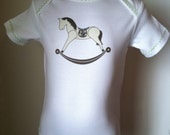 Baby Rocking Horse One Piece Bodysuit Gender Neutral Onesie Buffalo Sweet