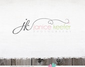 Custom Premade Photography Logo - Heart Swirls and Initials Logo and Watermark Design Name Text Logo