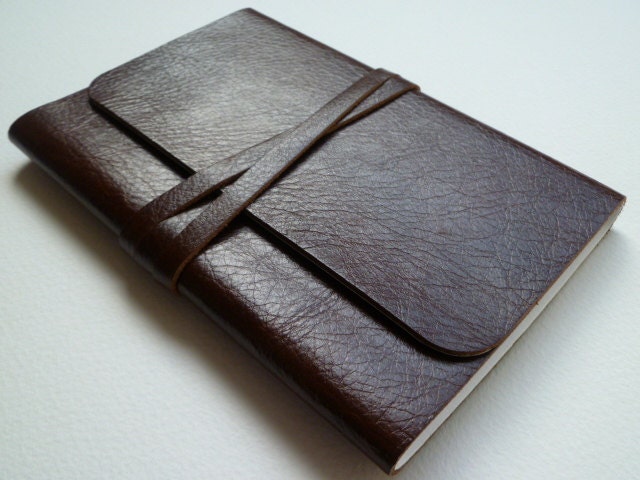 Leather Bound Notebook/Journal Traditional Hazelnut Brown Handmade